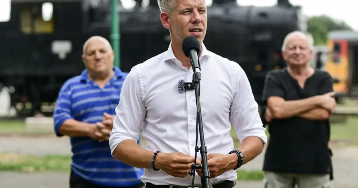 Magyar Péter tiszás Békemenetet lengetett be Pécsett